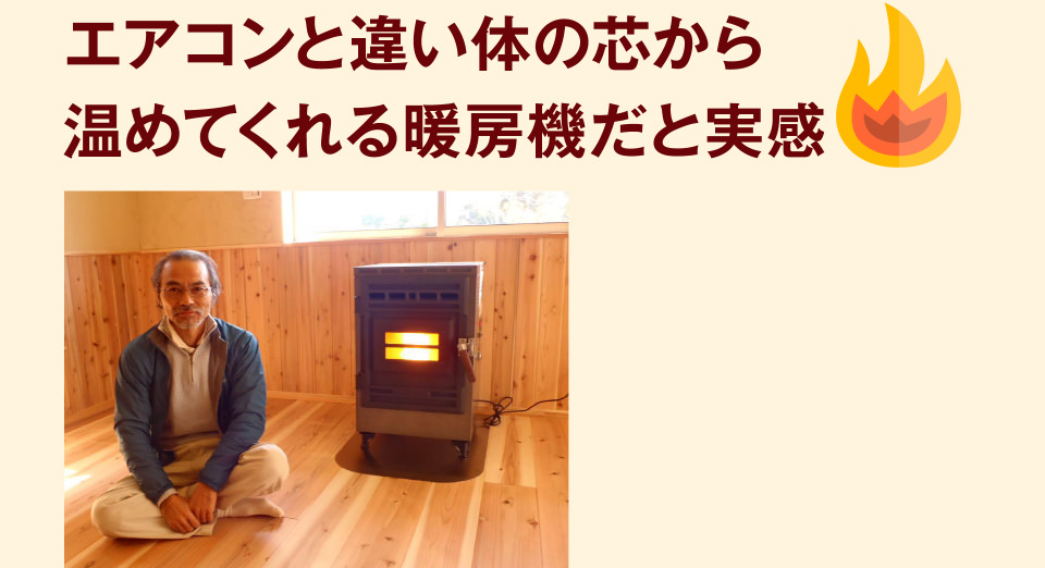 エアコンと違い体の芯から温めてくれる暖房機だと実感